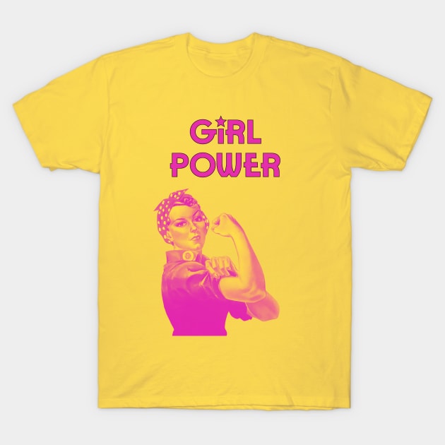 Girl power - We can do it feminist quote (pink) T-Shirt by punderful_day